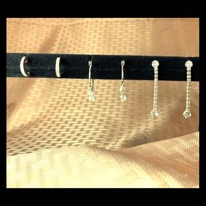 Collection of Silver Tone Earrings